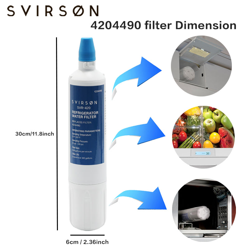 4204490 Water Filter Replacement 2 Pack | SVIRSON®