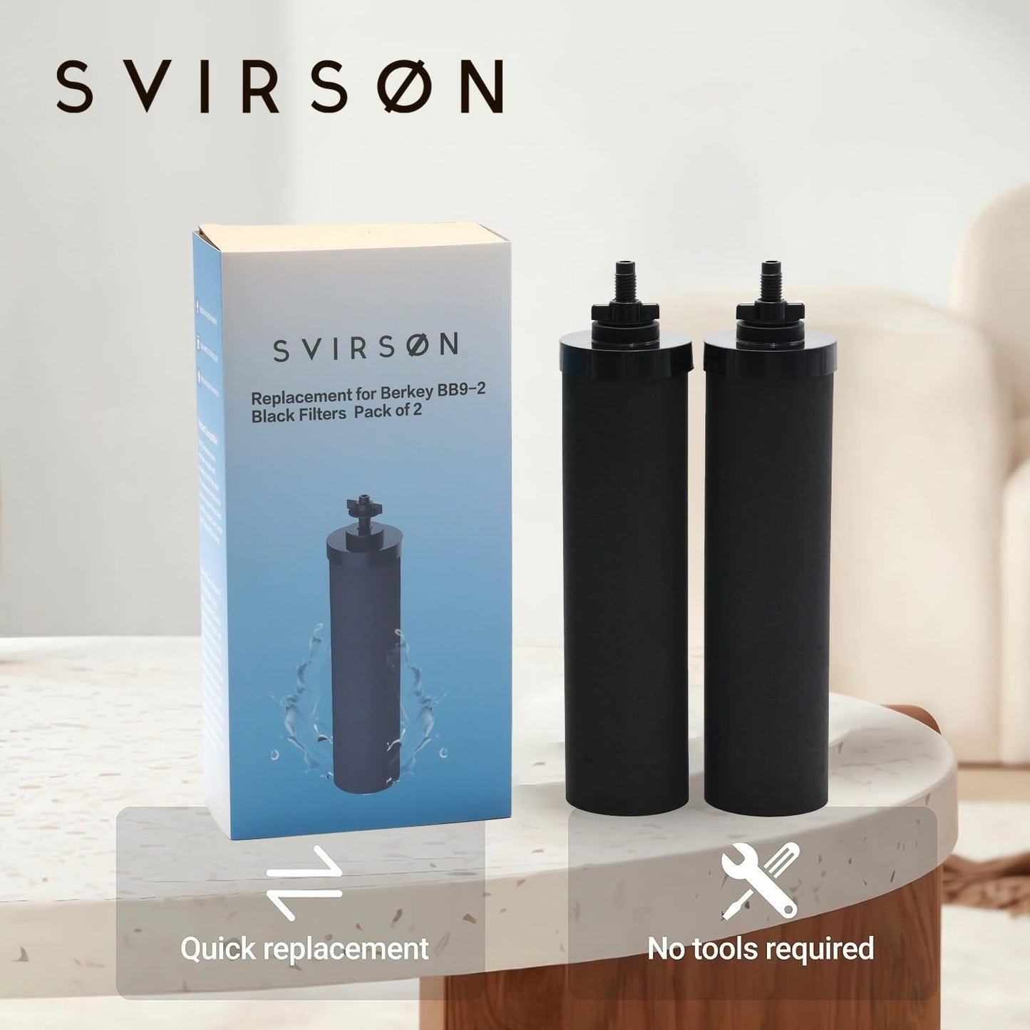 Water Filter Replacement for BB9-2® Black Carbon Filters – Pack of 4 | SVIRSON®