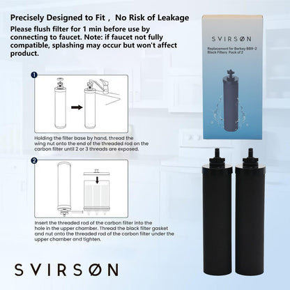 Water Filter Replacement for BB9-2® Black Carbon Filters – Pack of 4 | SVIRSON®