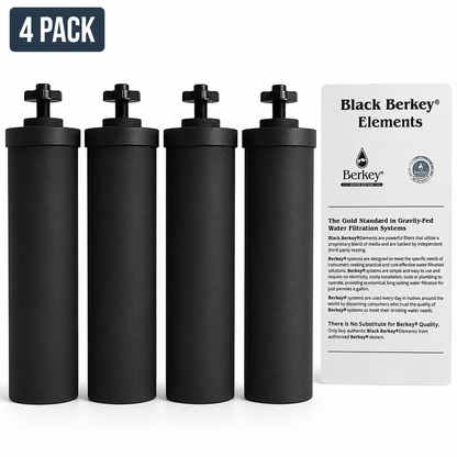Genuine Black Berkey® Elements 4 Pack Replacement Filters for Gravity Systems